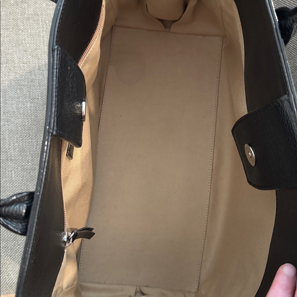 Theory Black Pebbled Leather Tote - Picture 9 of 9